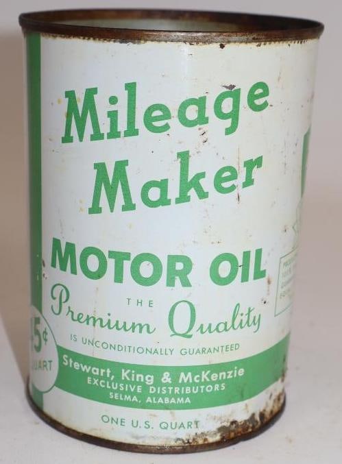 Mileage Maker 35 Cent Pricer One Quart Metal Oil Can: Empty. Missing top lid. 32oz