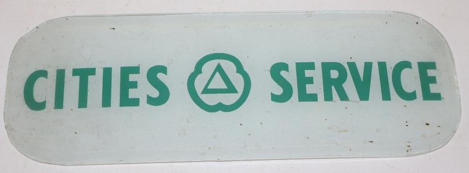 Cities Service Gas Pump Advertising Ad Glass (1 of 3)
