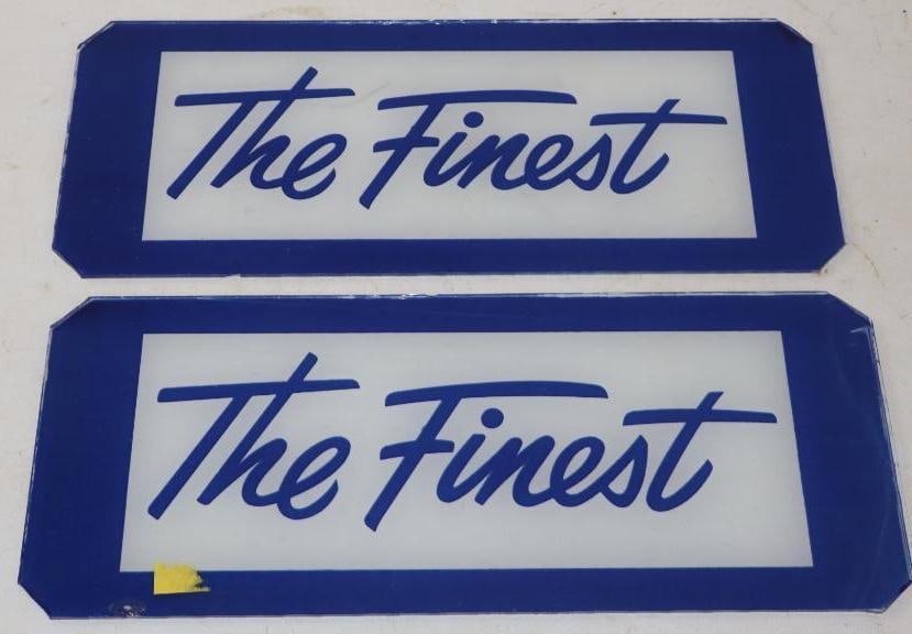 Group Of 2 The Finest Gas Pump Advertising Ad Glass (1 of 2)