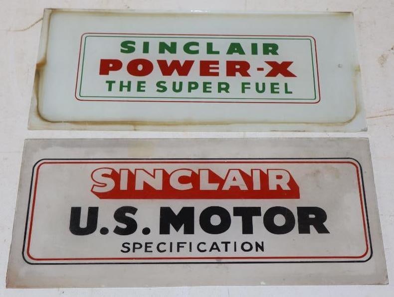 Group Of 2 Sinclair Power-X & US Motor Gas Pump Advertising Ad Glass (1 of 4)