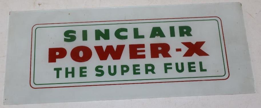 Sinclair Power-X Gas Pump Advertising Ad Glass (1 of 2)