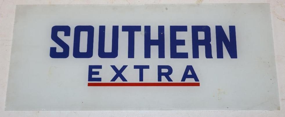Esso Southern Extra Gas Pump Advertising Ad Glass (1 of 2)