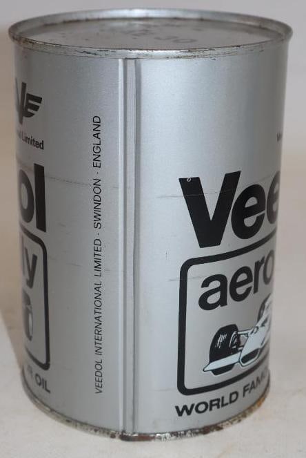 Veedol Aero Rally with Open Wheel Race Car Metal One Quart Oil Can - 2