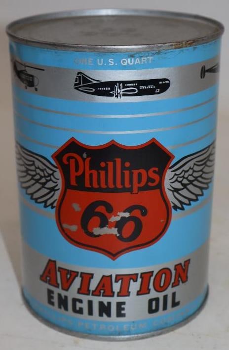 Phillips 66 Aviation Metal One Quart Oil Can (1 of 4)