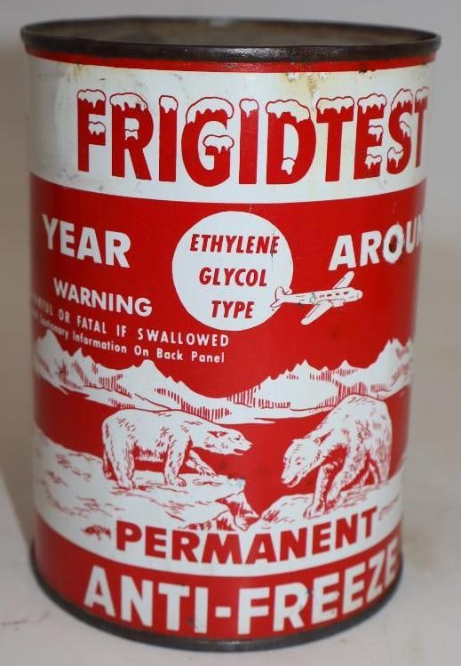Frigidtest Antifreeze with Polar Bears and Airplane Metal One Quart Oil Can (1 of 5)