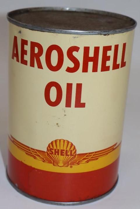 Shell Aeroshell Aviation Metal One Quart Oil Can (1 of 5)