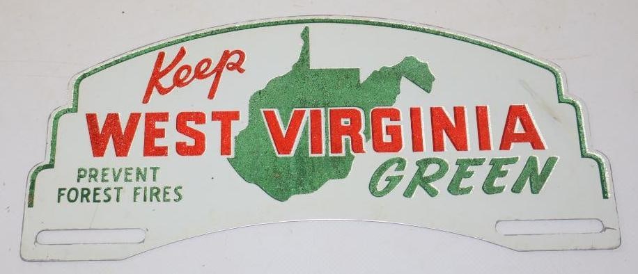 Keep West Virginia Green Prevent Forest Fires License Plate Topper: 10" x 4.25"