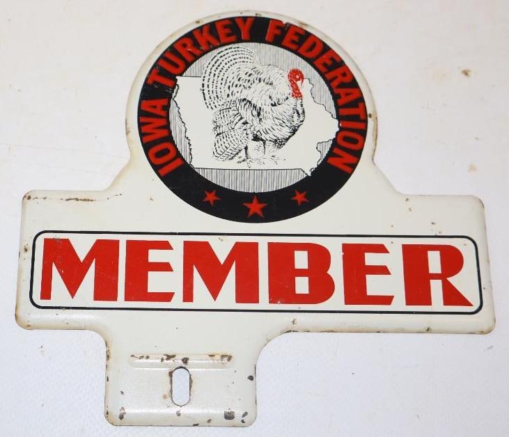 Iowa Turkey Federation Member License Plate Topper: 6.25" x 6"