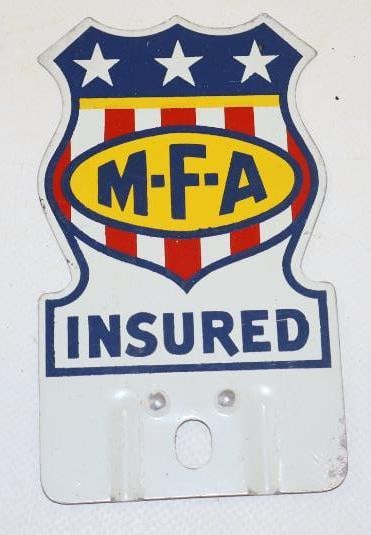 MFA Insured Shield Shaped License Plate Topper (1 of 2)