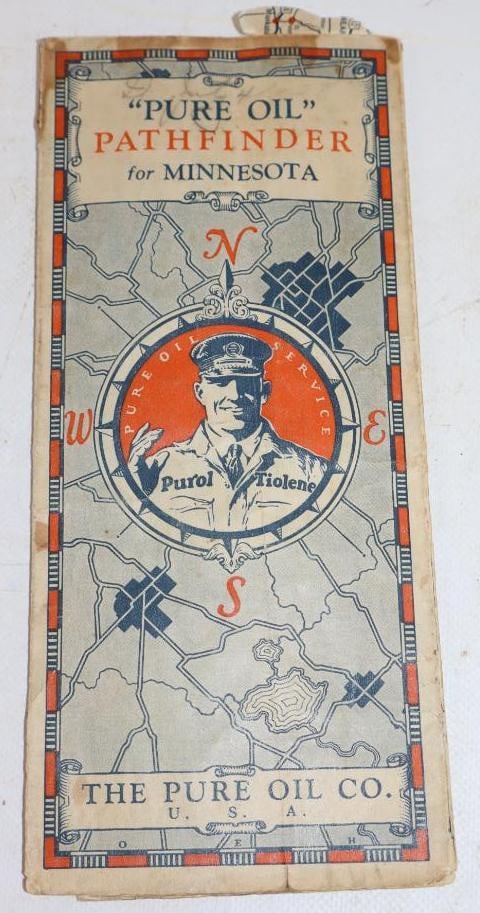 Pure Oil Pathfinder Advertising Gas Station Road Map (1 of 3)