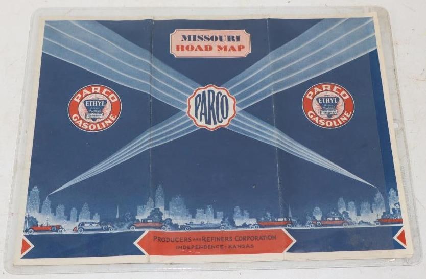 Parco 3 Panel Advertising Gas Station Road Map (1 of 4)