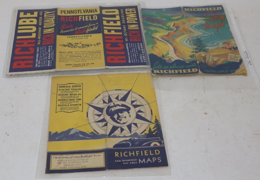 Group Of 3 Richfield Advertising Gas Station Road Maps (1 of 5)