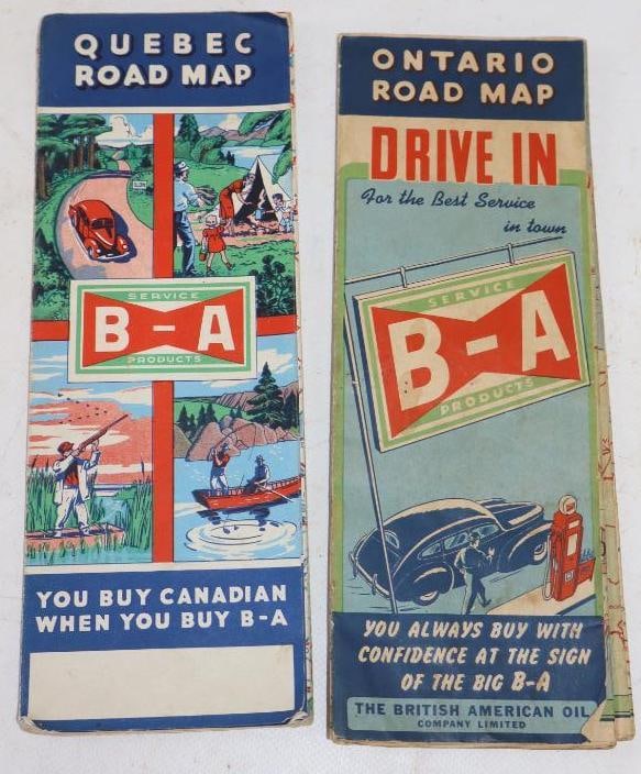Group Of 2 British American Oil Advertising Gas Station Road Maps (1 of 4)