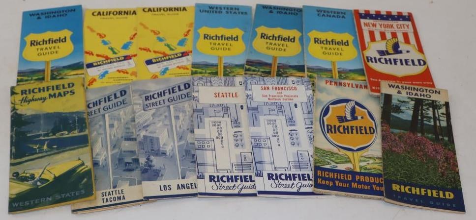 Group Of 14 Richfield Advertising Gas Station Road Maps (1 of 7)