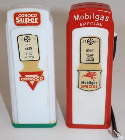 Group Of 2 Mobil Gas Special & Conoco Gas Pump Shaped Coin Banks (1 of 3)