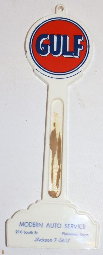 Gulf Oil Advertising Pole Sign Thermometer (1 of 2)