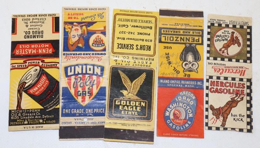 Group Of 5 Poly Gas Golden Eagle Washington, Hercules & Penn-Master Advertising Matchbooks (1 of 2)