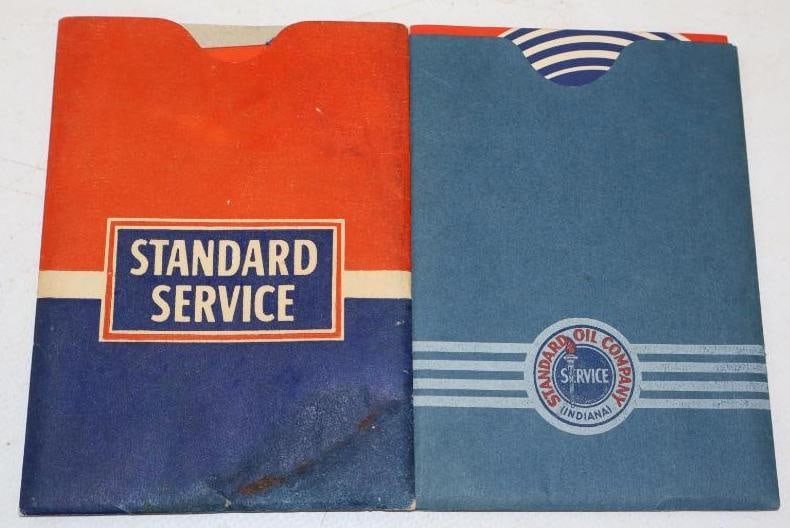 Group Of 2 Standard Oil Service Record Books: 3.5x 5