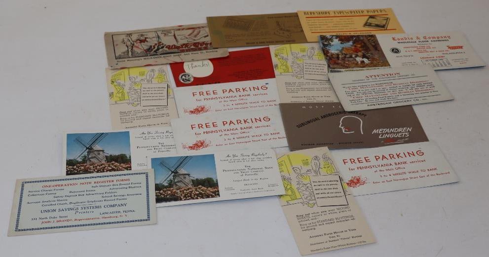 Group Of 16 Advertising Ink Blotters: Largest Is 9x 4
