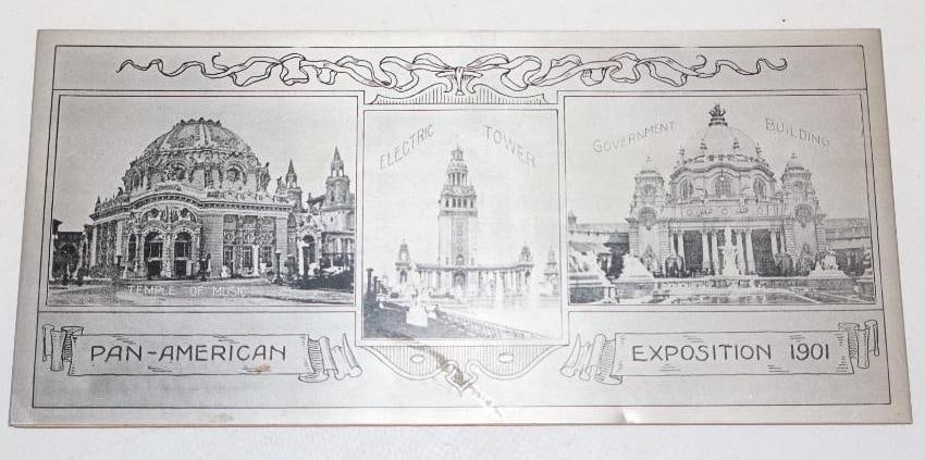 1901 Pan American Exposition Metal Advertising Ink Blotter: 8x 3.75