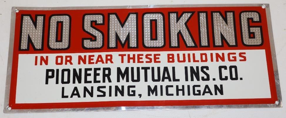 Pioneer Mutual INS Co. No Smoking Tacker Sign (1 of 2)