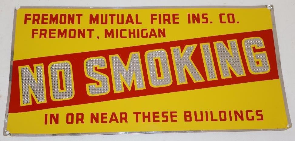 Freemont Mutual Fire INS Co. No Smoking Tacker Sign (1 of 2)