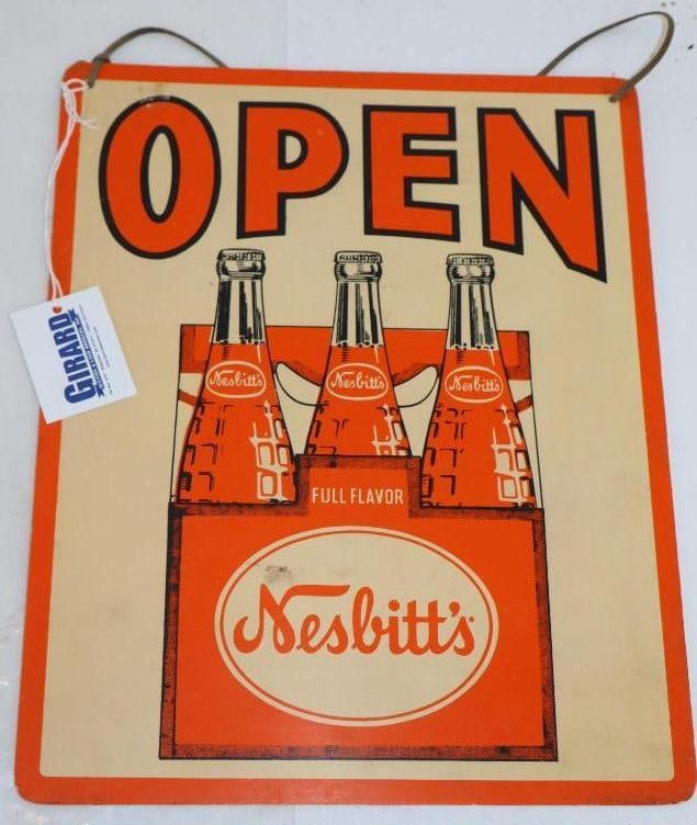 Nesbitt's Soda Heavy Cardstock Double Sided Open/Closed Window Sign (1 of 3)