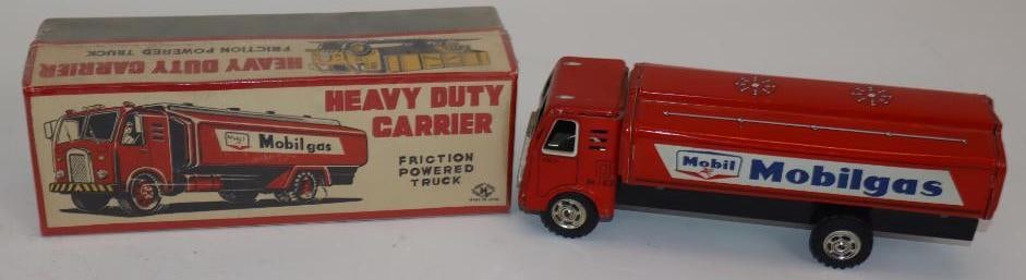 Mobil Gas Tin Litho Heavy Duty Friction Toy Tanker Truck with Original Box (1 of 6)
