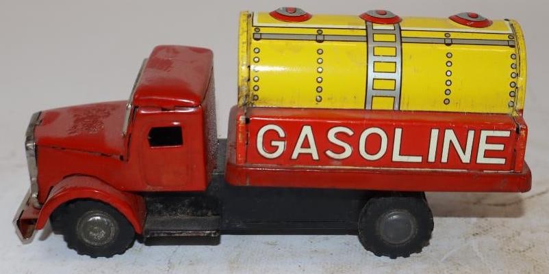 Gasoline Tin Litho Toy Tanker Friction Motor Truck (1 of 5)