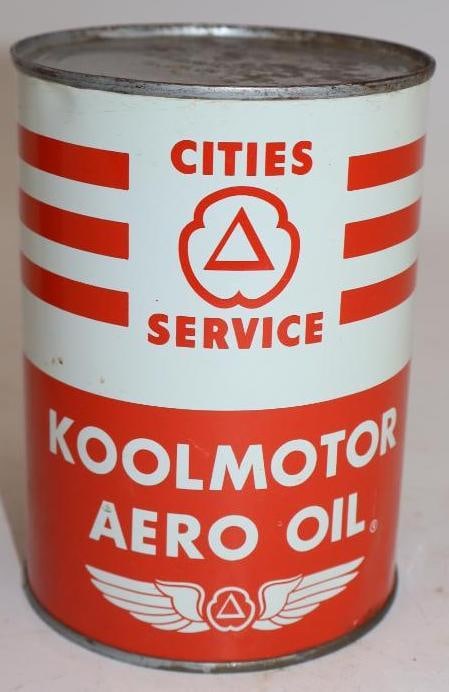 Cities Service Kool Motor Aero Metal One Quart Oil Can (1 of 4)