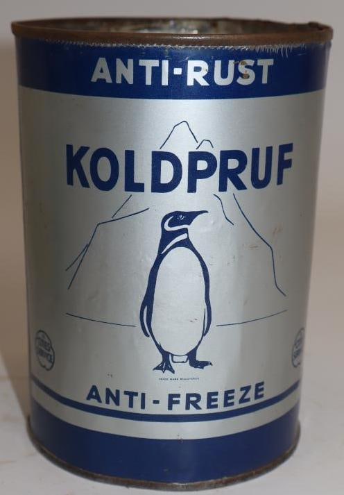 Cities Service Anti Rust Koldpruf Antifreeze Metal One Quart Oil Can (with clover logo) (1 of 5)
