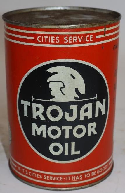 Cities Service Trojan Metal One Quart Oil Can (1 of 5)
