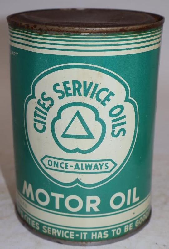 Cities Service "Once Always" Metal One Quart Oil Can (1 of 5)