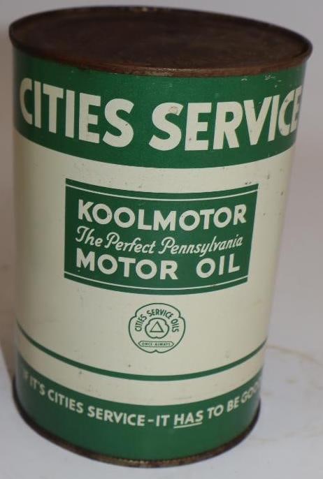 Cities Service Kool Motor Metal One Quart Oil Can (with small once-always logo) (1 of 4)
