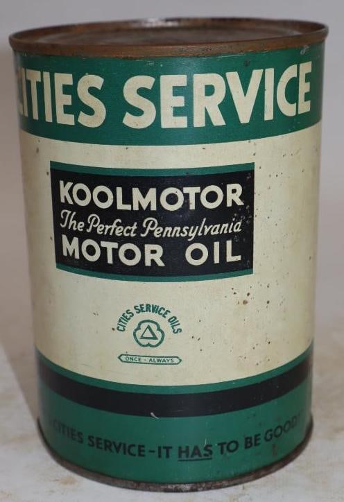 Cities Service Kool Motor Metal One Quart Oil Can (the perfect Pennsylvania) (1 of 5)