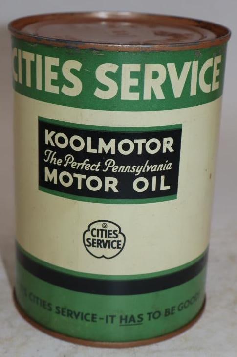 Cities Service Kool Motor B Metal One Quart Oil Can (1 of 4)