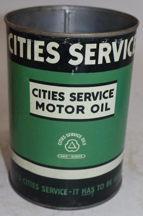 Cities Service Metal One Quart Oil Can with Once Always Logo (1 of 4)