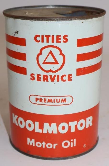 Cities Service Premium Kool Motor Metal One Quart Oil Can (1 of 4)