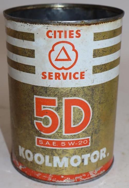Cities Service 5D 5w-20 Kool Motor Metal One Quart Oil Can (1 of 5)
