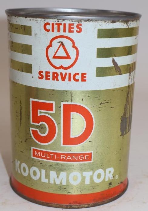 Cities Service 5D Multirange Kool Motor Metal One Quart Oil Can (1 of 5)