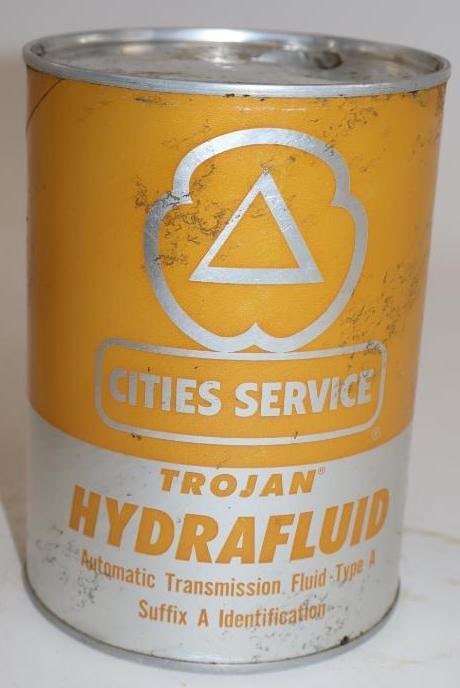 Cities Service Trojan Hydrafluid Composite One Quart Oil Can (1 of 5)
