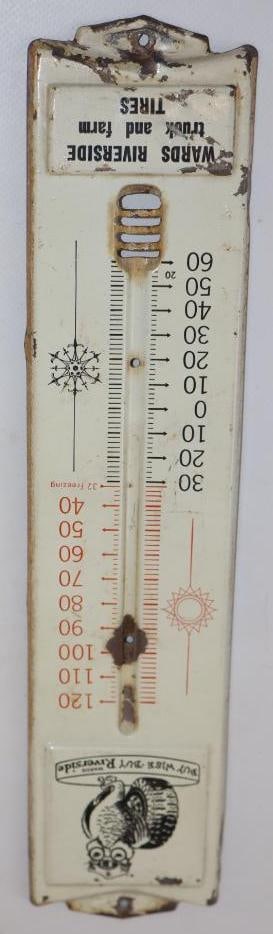 Wards Riverside Truck and Farm Tires Advertising Thermometer with Owl (1 of 4)