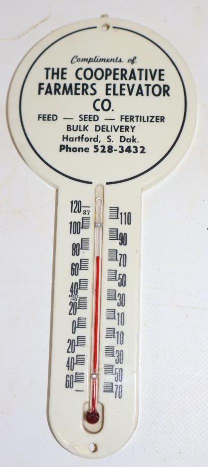 Co-Operative Farmer's Elevator Co Hartford, SD Thermometer (1 of 2)