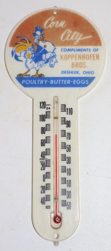 Corn City Poultry Eggs Butter Deshler, OH Thermometer (1 of 2)