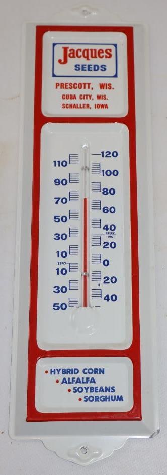 Jacques Seeds Prescott, WI Metal Advertising Thermometer (1 of 4)
