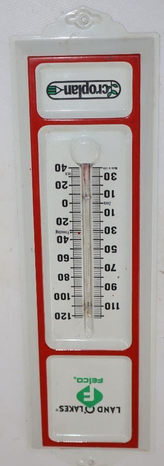 Land O' Lakes Felco Crop Plan Metal Advertising Thermometer (1 of 4)