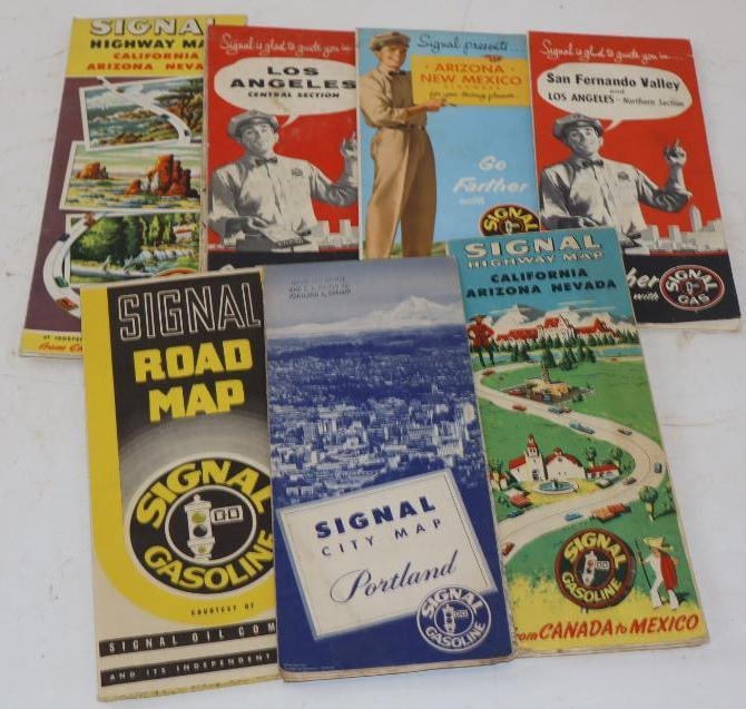 Group Of 7 Signal Advertising Gas Station Road Maps (1 of 4)
