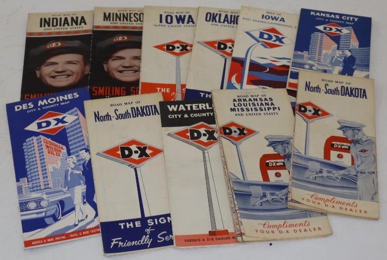 Group Of 11 DX Advertising Gas Station Road Maps (1 of 6)