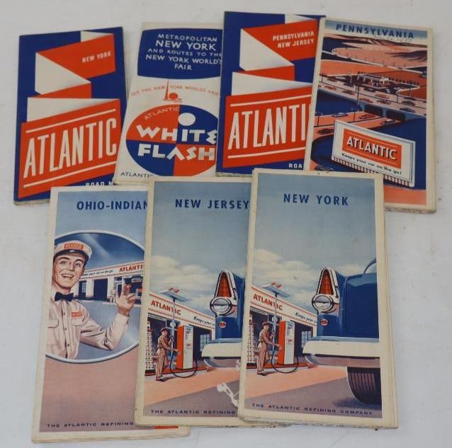 Group Of 7 Atlantic Advertising Gas Station Road Maps (1 of 4)