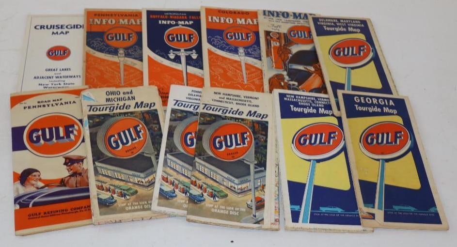 Group Of 11 Gulf Advertising Gas Station Road Maps (1 of 6)